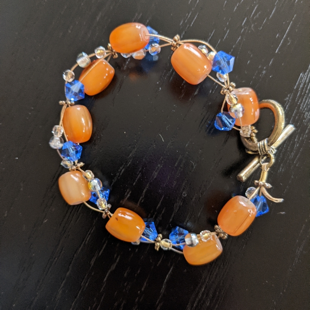 Handmade Swarovski crystal toggle bracelet